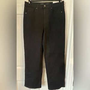 NWT Chicos High Rise Straight Leg Black Denim Jeans Womens Size 8R Chicos 1R New